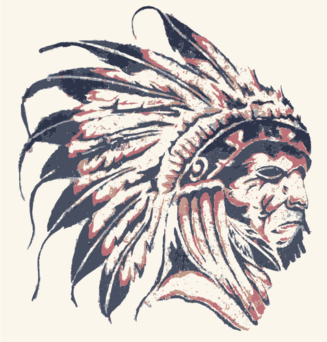 Native American street art vector drawing